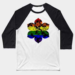 Butterfly Garden, Pride Flag Series - LGBTQ Baseball T-Shirt